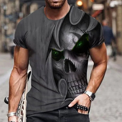 Fashion Punisher Skull Graphic T-Shirt for Men - 3D Print Harajuku Style