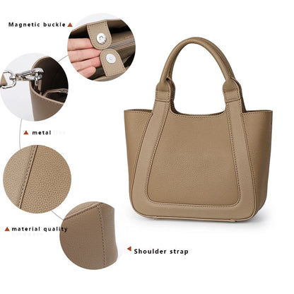 High-Capacity Women’s Handbag | Cowhide Leather for Versatile Commuting