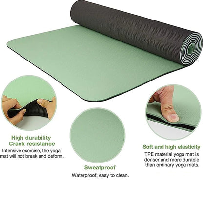 High-Quality TPE Yoga Mat | Thick Non-Slip Fitness Mat