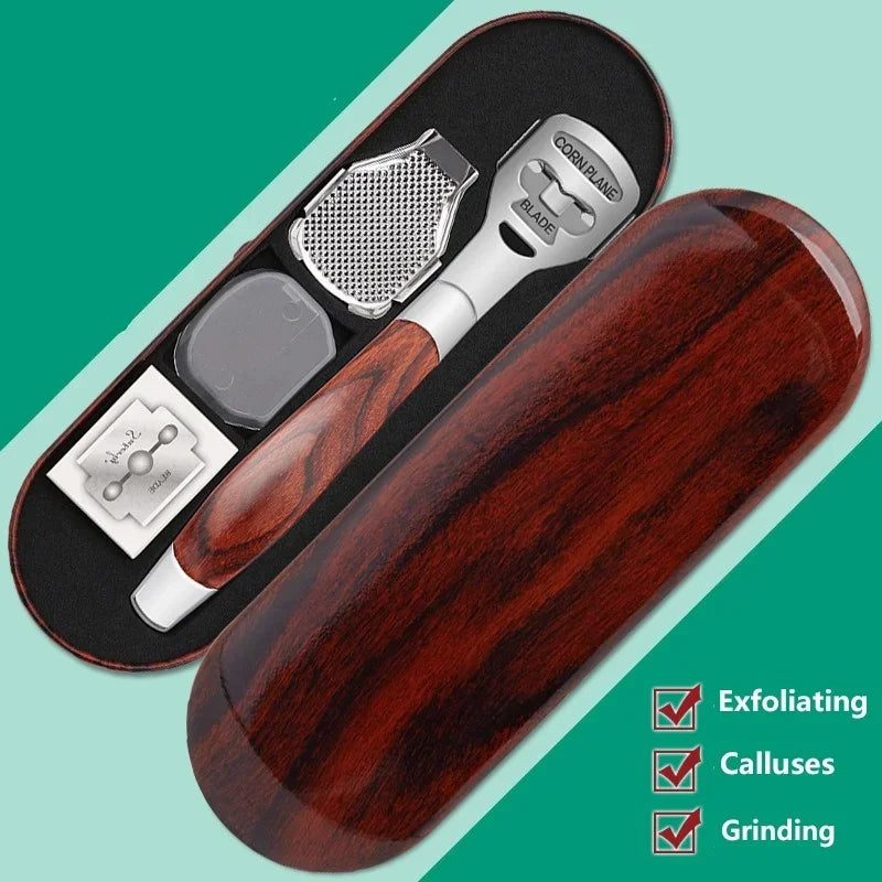 4 pcs Wood Handle Foot Care Callus Shaver Set