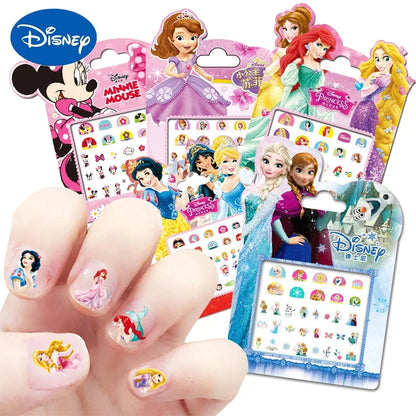 Disney Princess Nail Stickers - Frozen Elsa, Ariel & Belle Cartoon Figures