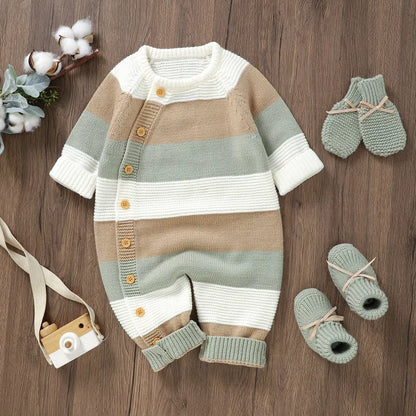 Striped Sweater Romper for Baby Girls & Boys