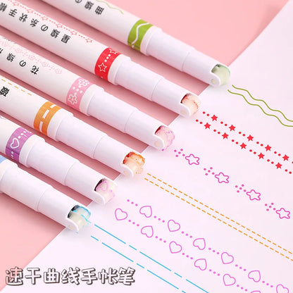 Curve Wave Line Art Marker Pens Set