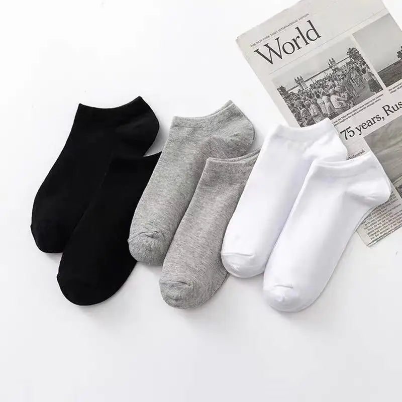 5 Pairs Low Cut Cotton Socks for Men – Lightweight