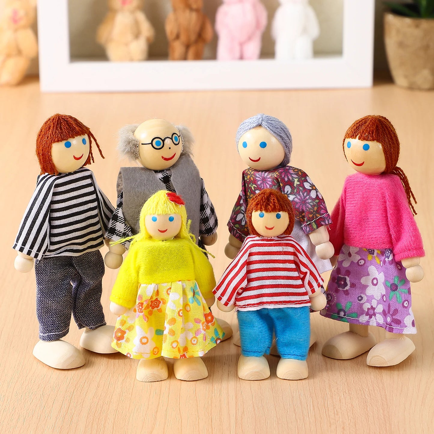 Family Member Dolls Wooden Puppet Toys