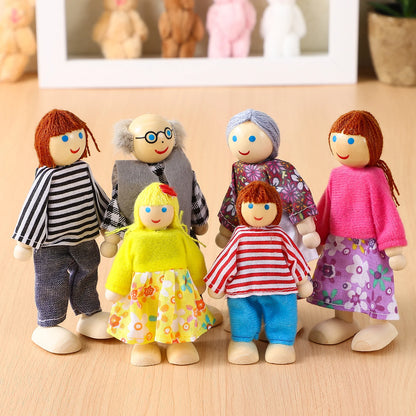 Family Member Dolls Wooden Puppet Toys