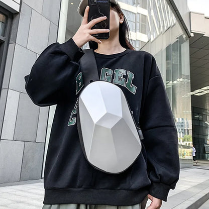 Polyhedral Shaped USB Chest Bag for Men