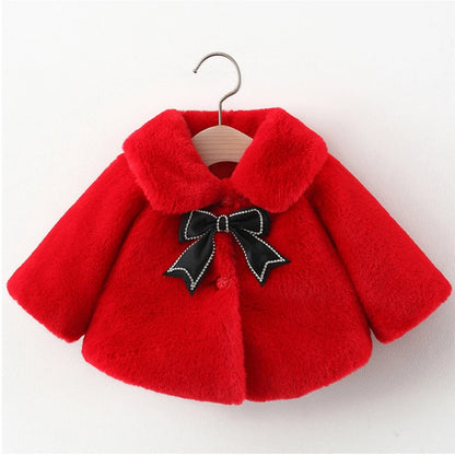 Faux Fur Baby Girl Cloak – Cute Christmas Princess Coat for Autumn & Winter