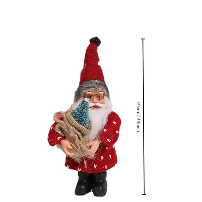 Santa Claus Figures with Bags - Standing Christmas Dolls