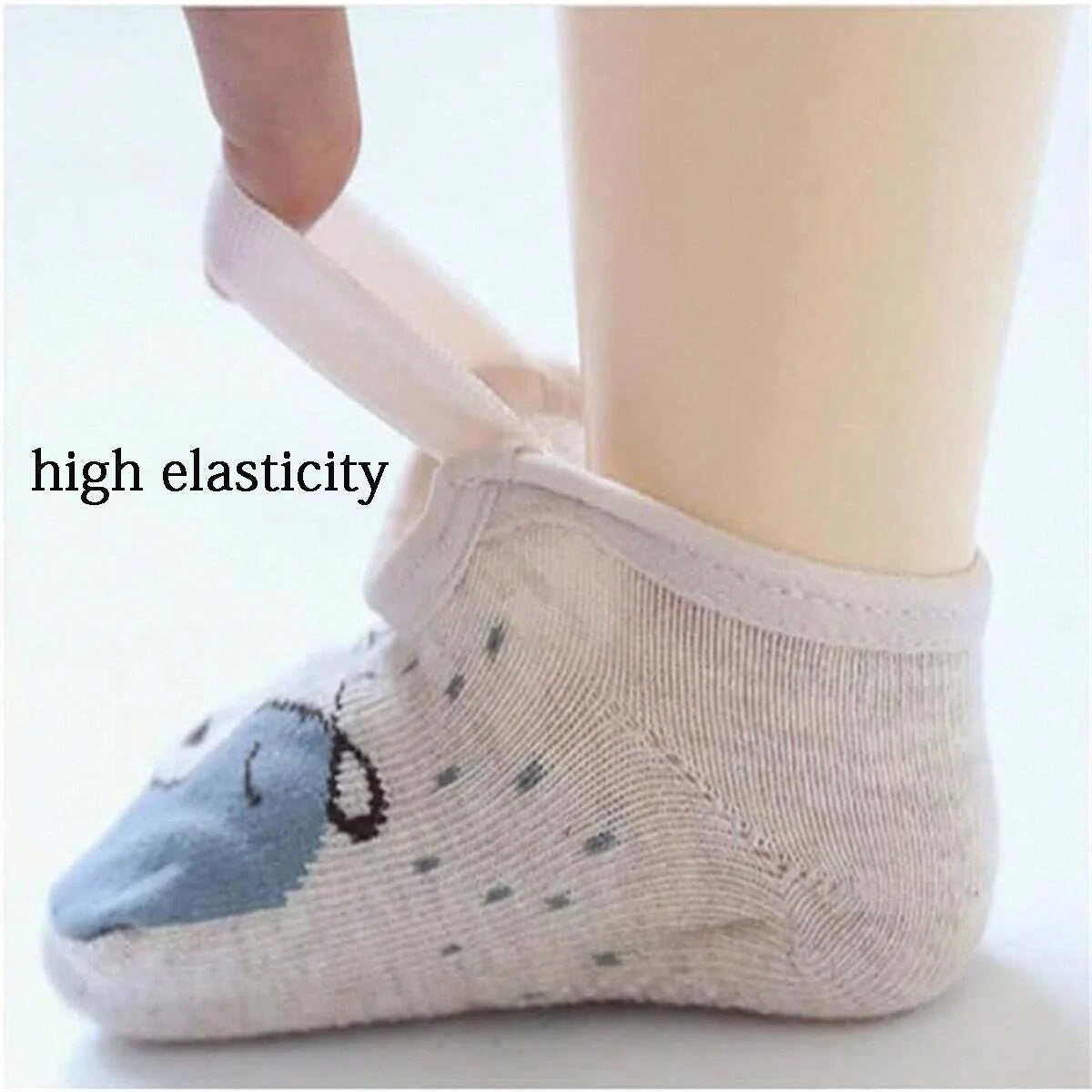 3 Pairs Cartoon Animal Non-Slip Socks – Comfortable Cotton