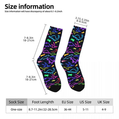 High Quality Neon Dinosaur Printed Socks