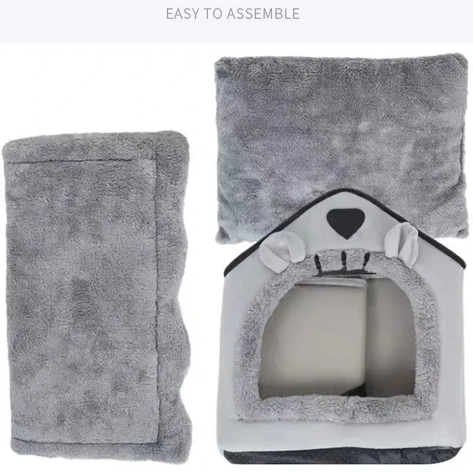 Foldable Cat/Dog Bed | Removable Washable Kennel House