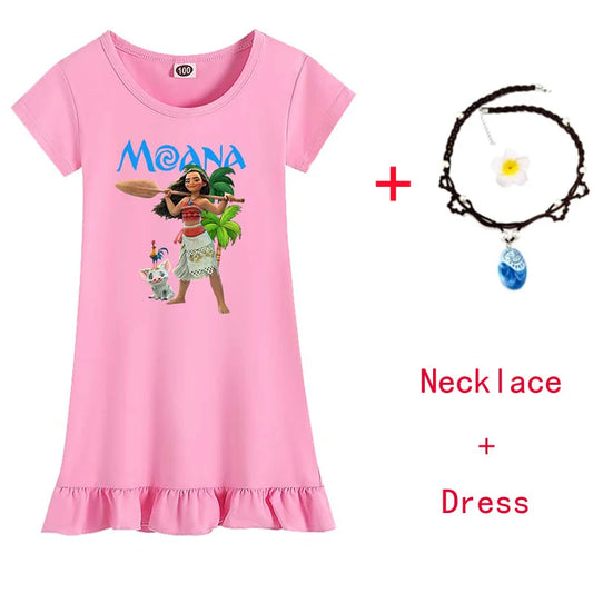 Moana & Trolls Anime Dress for Girls