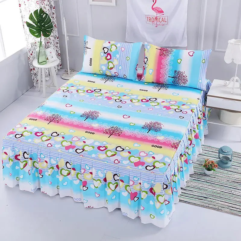 Flower Bed Sheet Set – Non-Slip Bedspread for King/Queen Size Beds