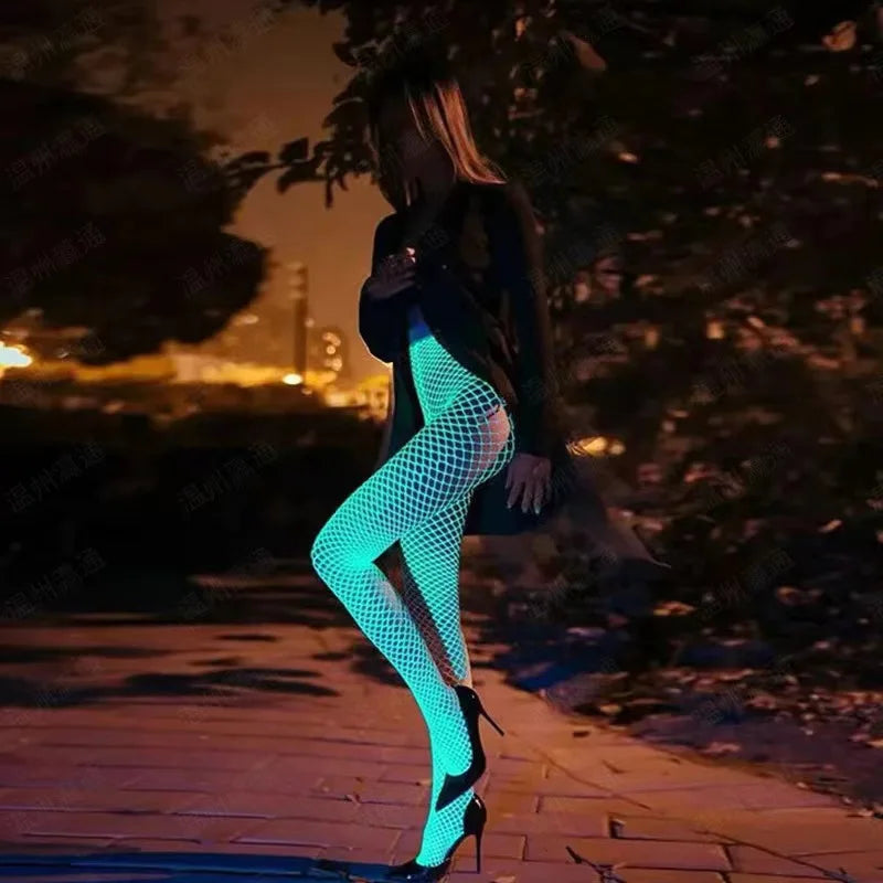 Glow-in-the-Dark Sexy Fishnet Stockings