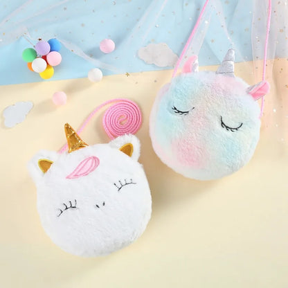 Cute Unicorn Shoulder Bag for Girls | Fashionable Mini Handbag & Plush Toy