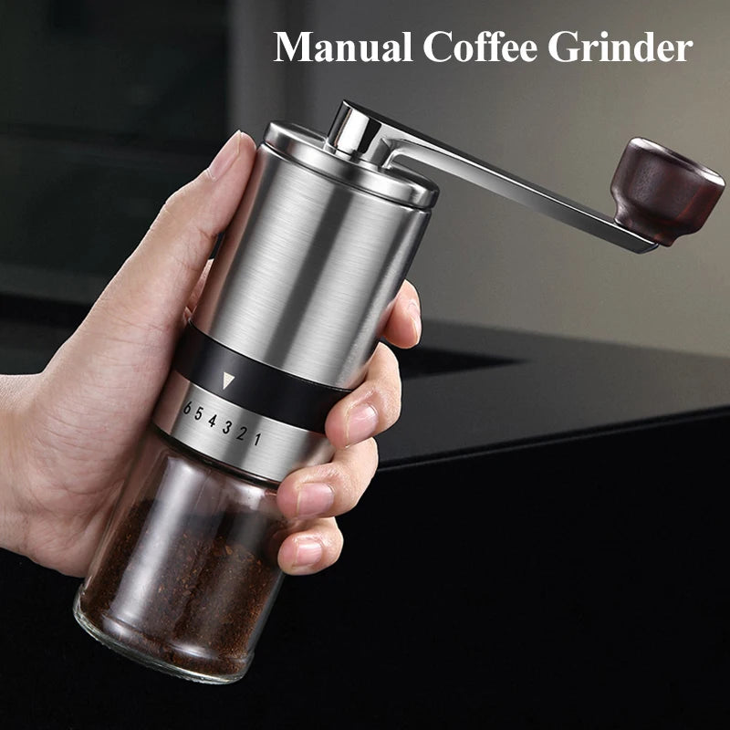 High-Quality Manual Coffee Grinder – Ceramic Core with 6/8 Adjustable Settings