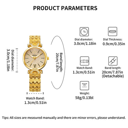 Gold Crystal Diamond Luxury Quartz Watch for Women