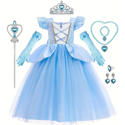 Cinderella Cosplay Costume for Kids | Sequined