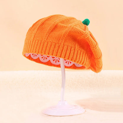 Pumpkin Beret Hat | Knitted Parent-Child