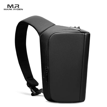 Premium Black Bowling Bag - Men’s Fashionable Oxford Crossbody Bag with USB Charging