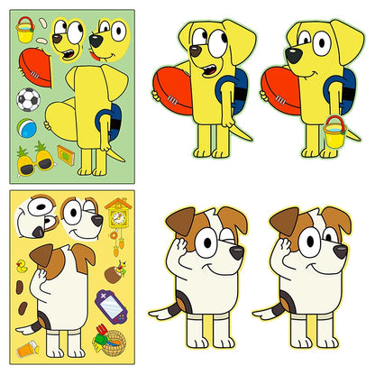 Bluey Cartoon Dog Puzzle Stickers