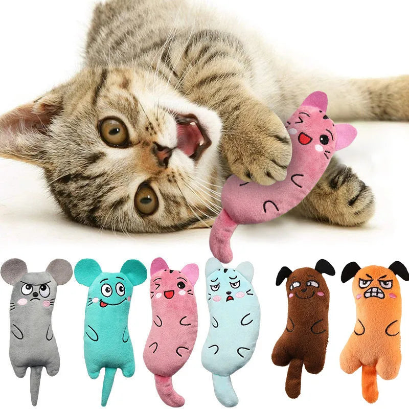 Interactive Catnip Plush Toy - Chewing & Squeaky Kitten Toy