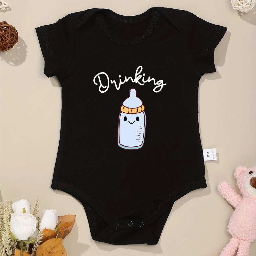 Funny Twin Baby Onesies – Comfy Summer Cotton Pajamas for Newborns