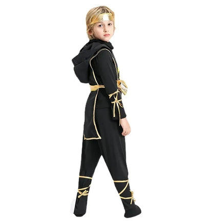 Kids Ninja Cosplay Costume with Props Set for Halloween Party