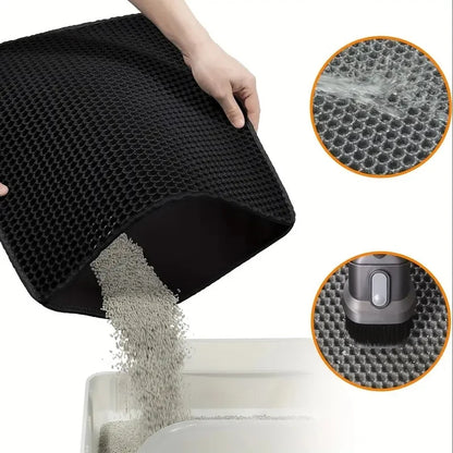 Cat Litter Mat with Double Layer | Waterproof Non-Slip Pet Litter Box Mat