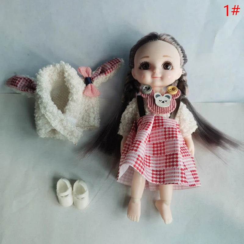 Joint Movable Doll with Smile Face – Skirt & Jumpsuit Set