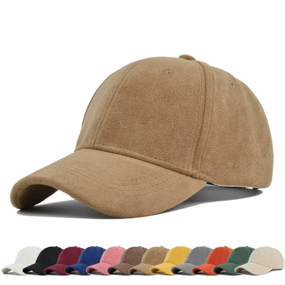 Solid Suede Retro Baseball Caps