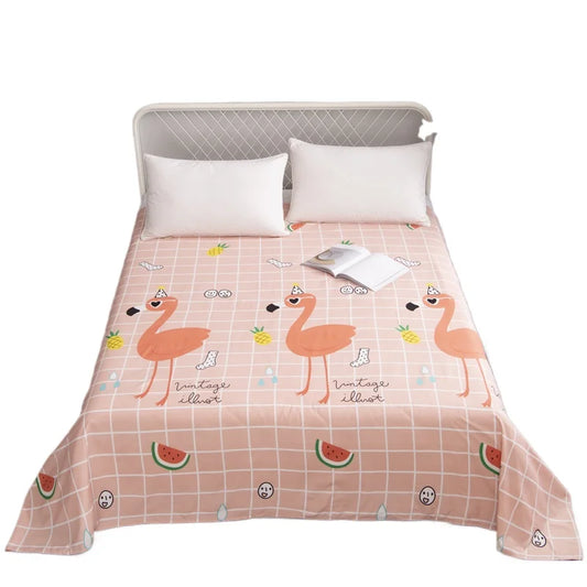 Cartoon Style Bed Sheets | Skin-Friendly Flat Sheet for All Bed Sizes