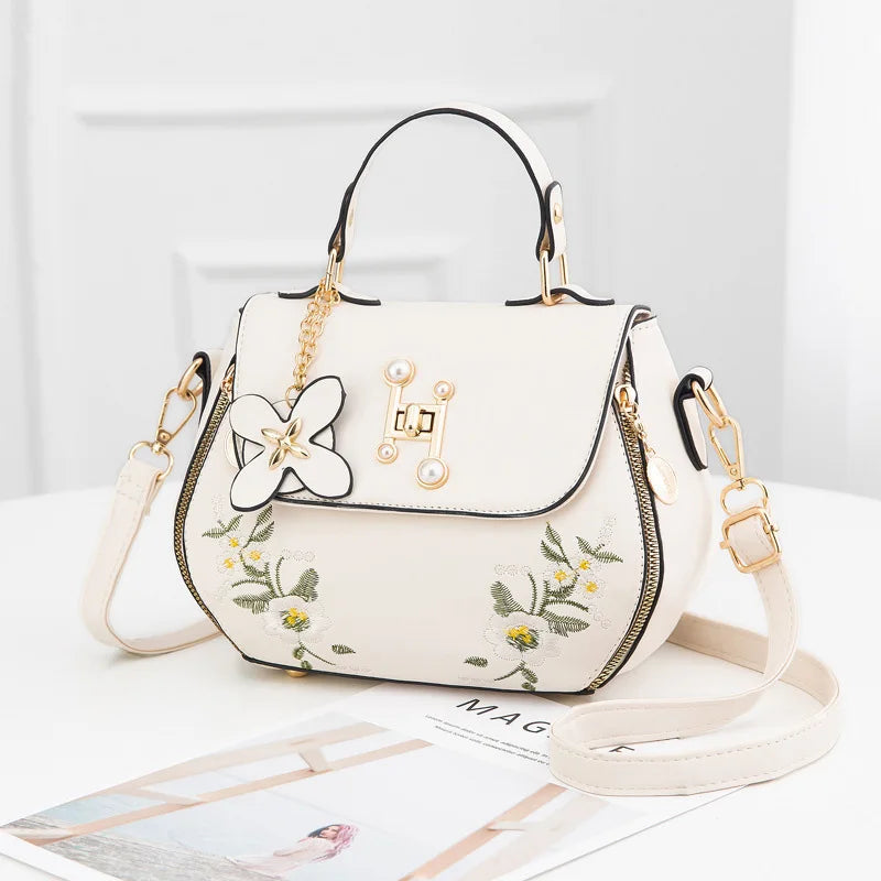 Trendy Shell-Shaped Handbag | Fashionable Embroidered Crossbody & Shoulder Bag for Women