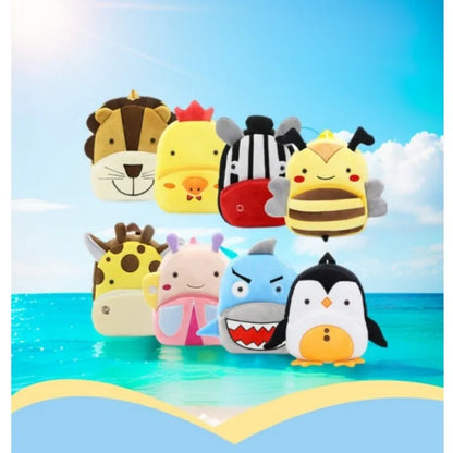 Cute Cartoon Animals Kids Backpack – Adjustable Straps, Plush & Breathable for Kindergarten