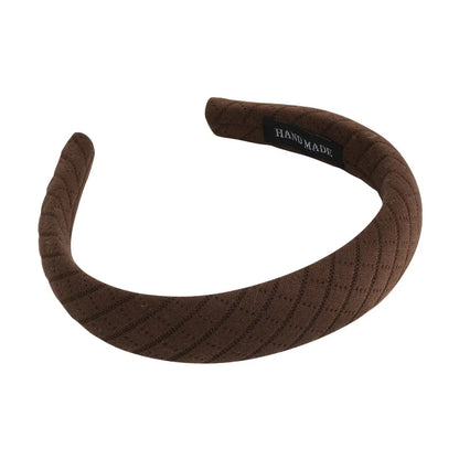 Autumn/Winter Brown Headband | Wide Sponge Hair Band for Women