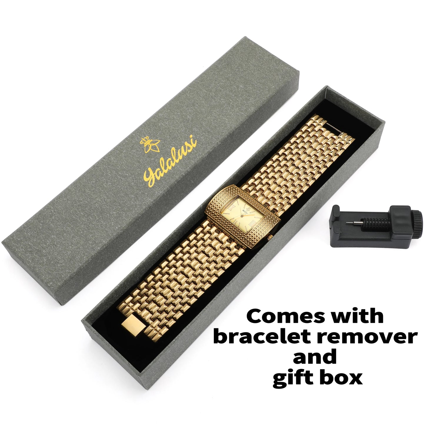 Elegant Gold Ion-Plated Luxury Watch with Box