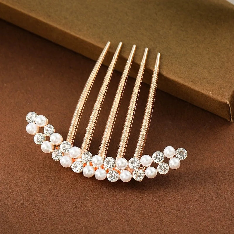 Elegant Pearl Hair Combs | Luxury Bridal Crystal Hair Accessories