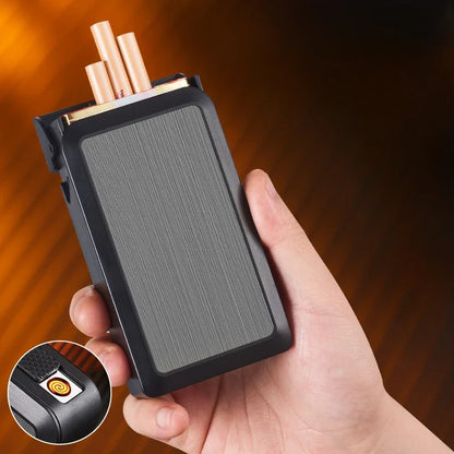 Sliding Cover Cigarette Case with Lighter