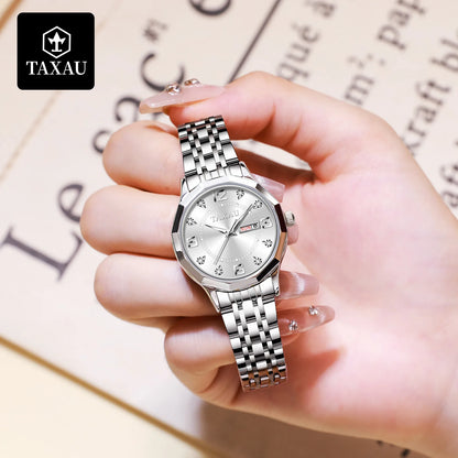 TAXAU Luxury Women’s Watch - Stainless Steel Waterproof Quartz