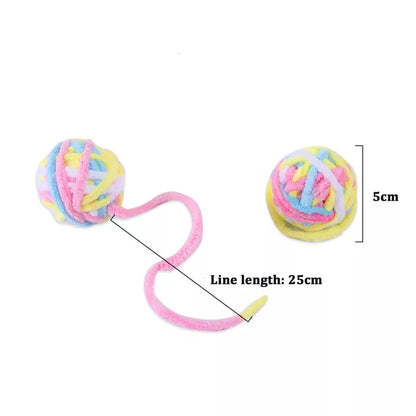 Colorful Yarn Balls with Bell for Cats – Interactive Chew Toy