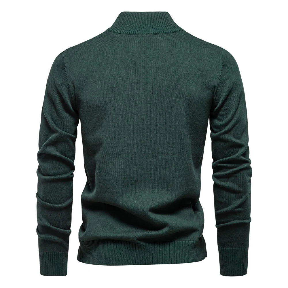 AIOPESON Men's Quarter Zip Cotton Pullover Sweater