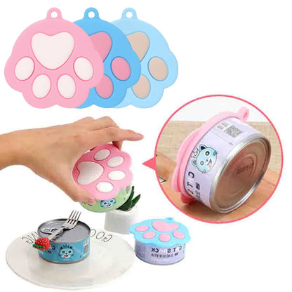 Silicone Cat Food Can Lid & Spoon