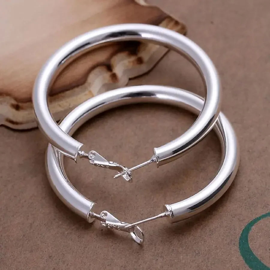 925 Sterling Silver Big Circle Earrings