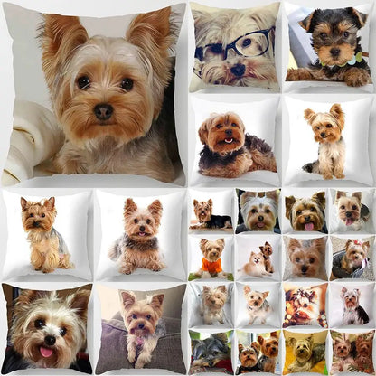 1 pc Cute Dog Yorkie & Bichon Pillow Case – Yorkshire Decor Print