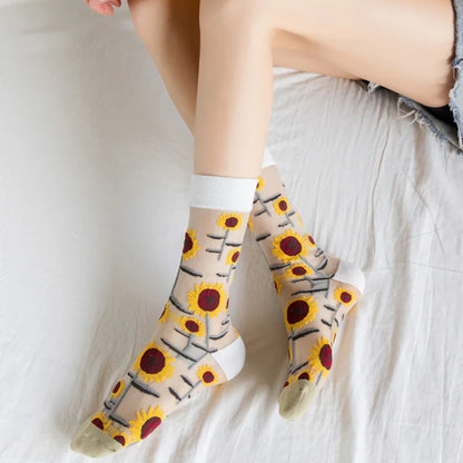 Chic Flower Pattern Casual Socks