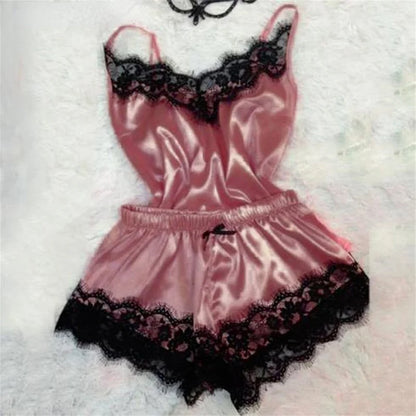 Women's Sleepwear Lace Satin Pajama Sets