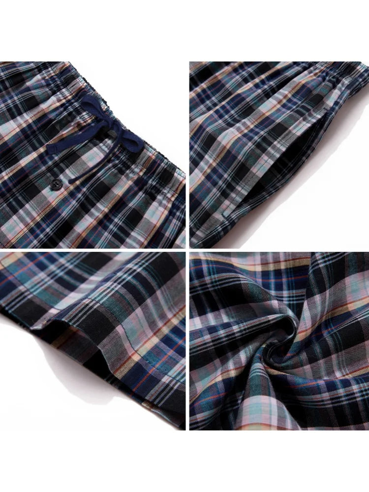 JupiterSecret 3-Piece Men's Plaid Cotton Pajama Pants - Casual & Comfortable