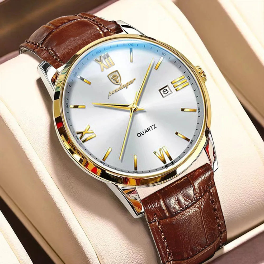 Men's Luxury Quartz Watch – Leather Band