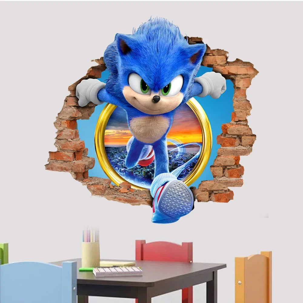 Sonic Cartoon 3D PVC Sticker & Game Poster